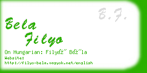 bela filyo business card